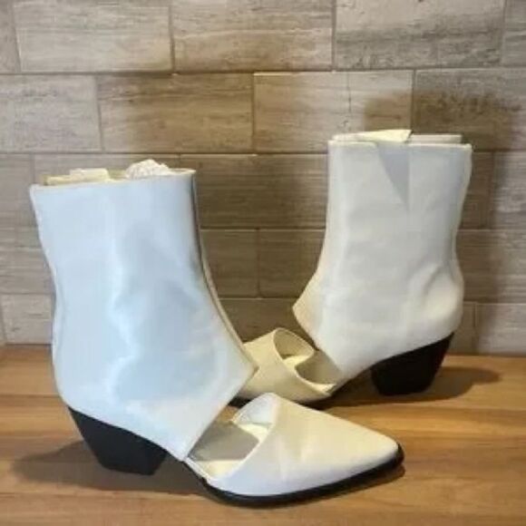 New Free People x Matisse Emelie Ankle Boot White Leather Cut-Out US 7.5